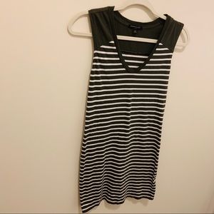 Banana Republic Olive Green/ White Striped Dress.